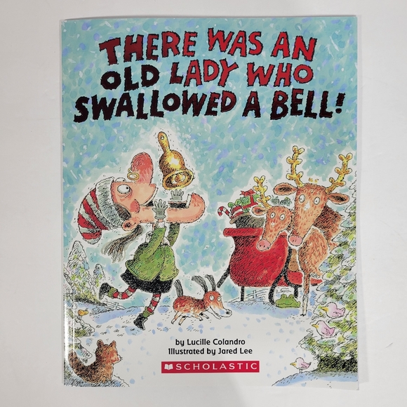 There Was An Old Lady Who Swallowed A Bell Christmas Softcover Children's Book - Picture 1 of 2